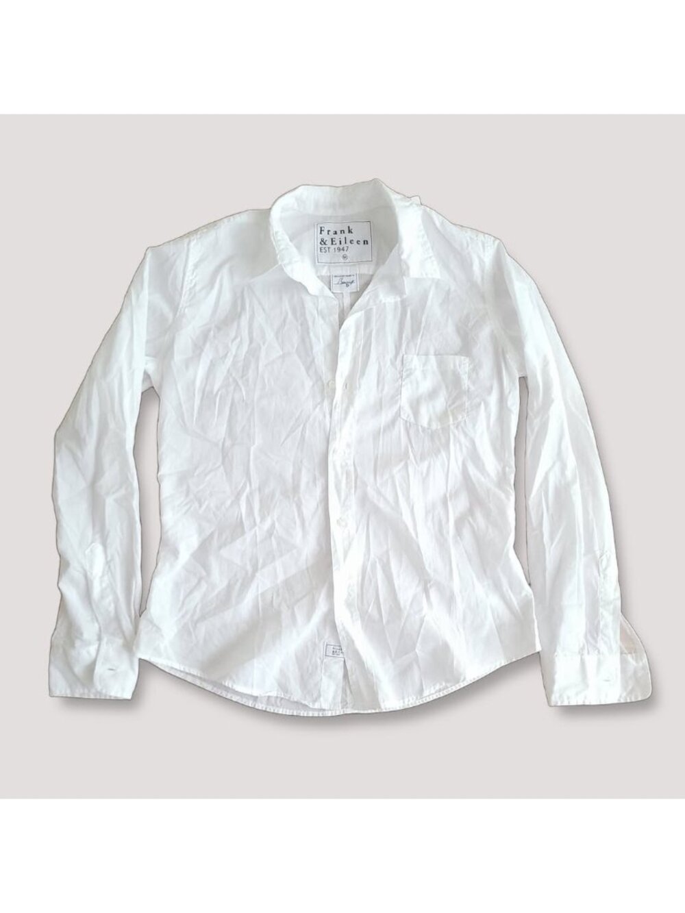 Frank & Eileen Est 1947 Pure White Cotton Button Down (Size M)